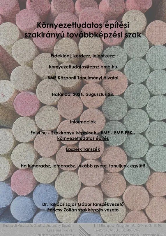 Környezettudatos építés szakirányú képzés