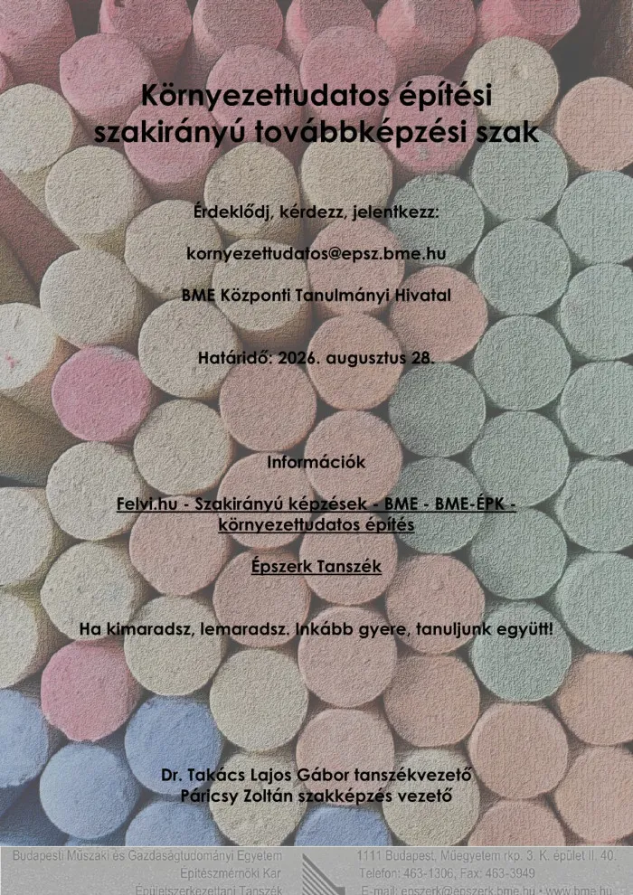 Környezettudatos építés szakirányú képzés